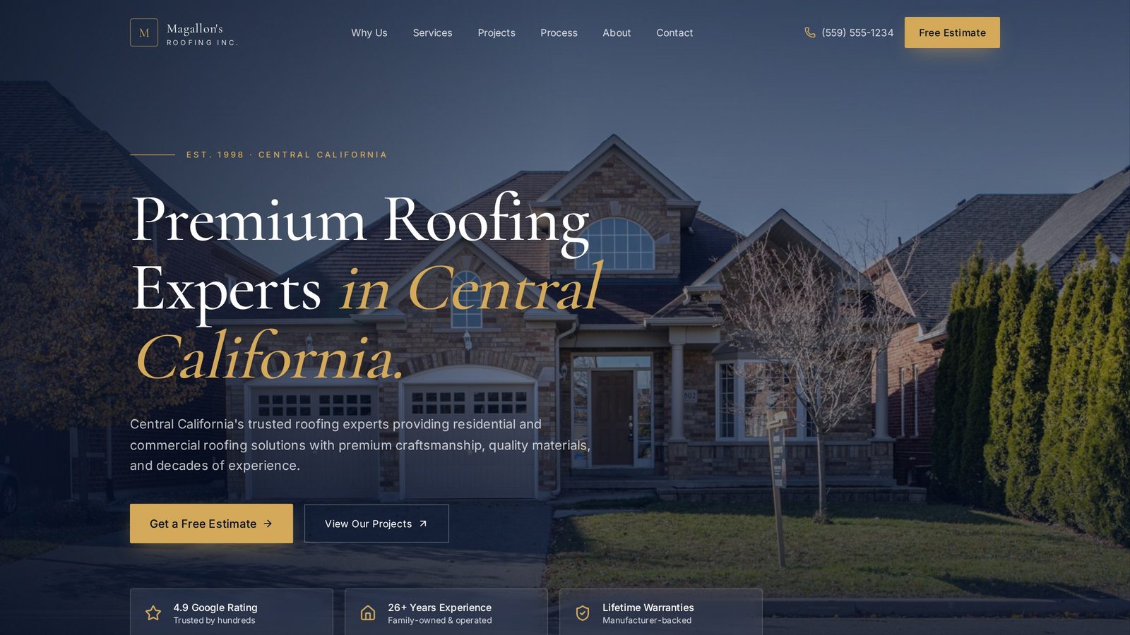 Magallon's Roofing — website concept preview